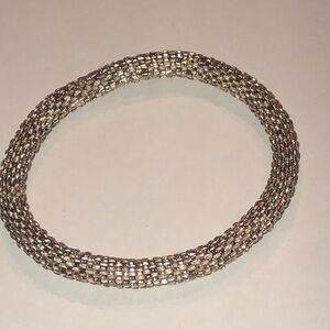 Elegant Gold Tone Seed Bead Beaded Roll On Bracelet